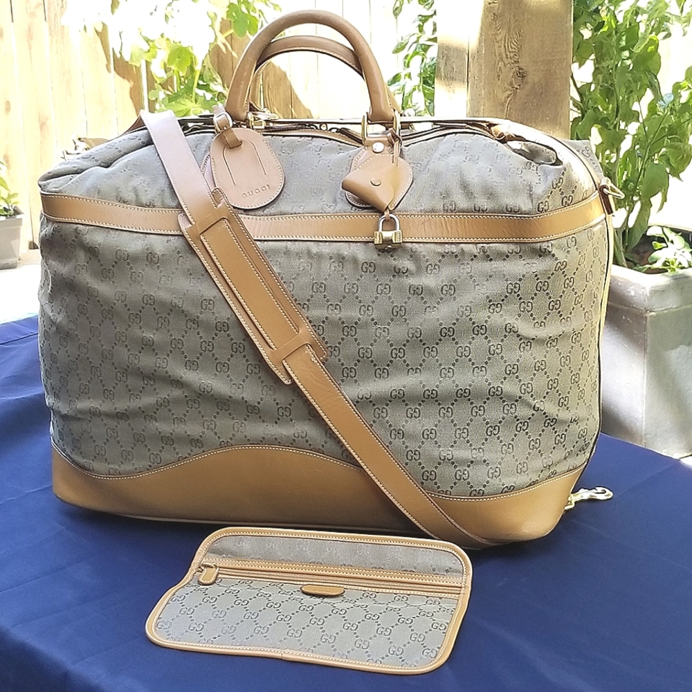 Vintage  Rare Gucci GG Cruiser  Boston  Carryall weekender luggage travel bag